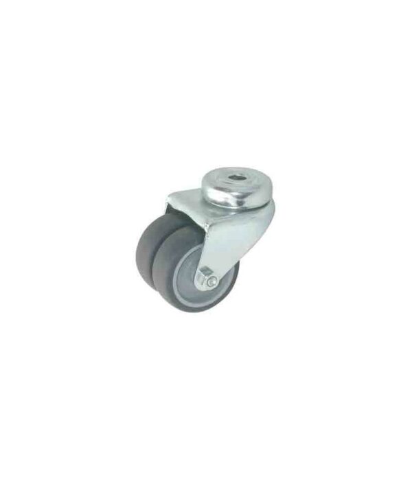 Roulette double caoutchouc pivotante chape zinguée ø 50 mm