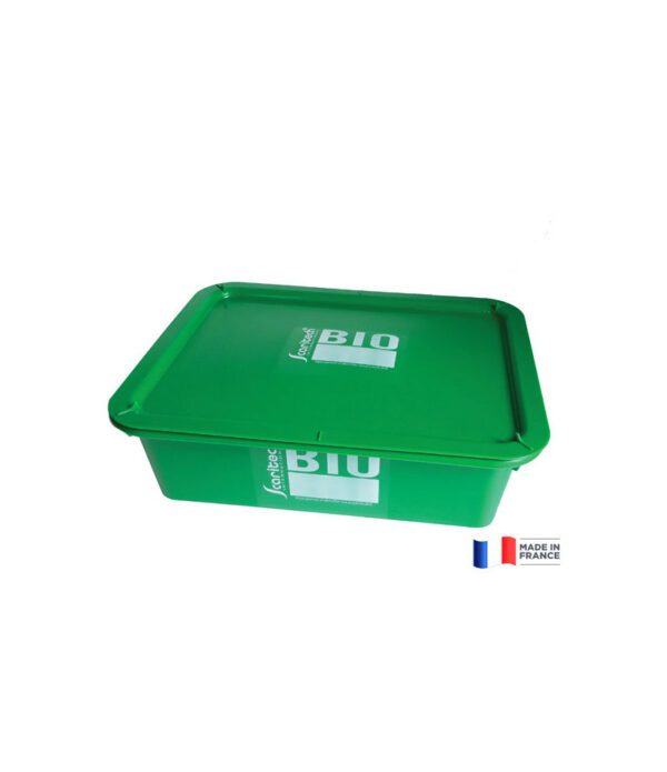 Couvercle rectangle 20L vert logo BIO